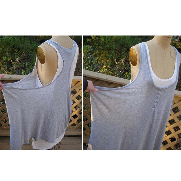 H&M Lagenlook draped Double Layer Tank dress sz L - Picture 3 of 13